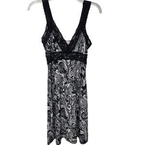 Y2K 90s Lipstick Babydoll Dress Womens Size Medium Black Lace Fairy